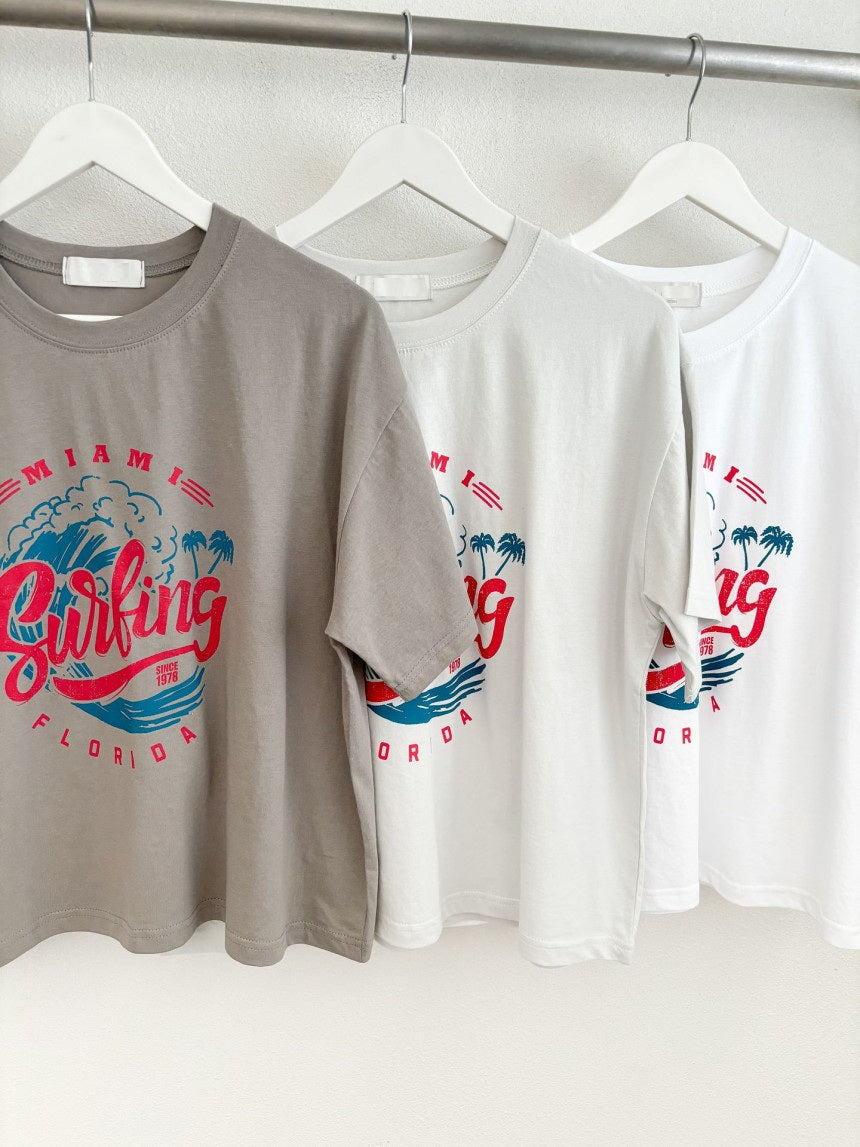 Surfing Semi Crop Cotton T-shirt