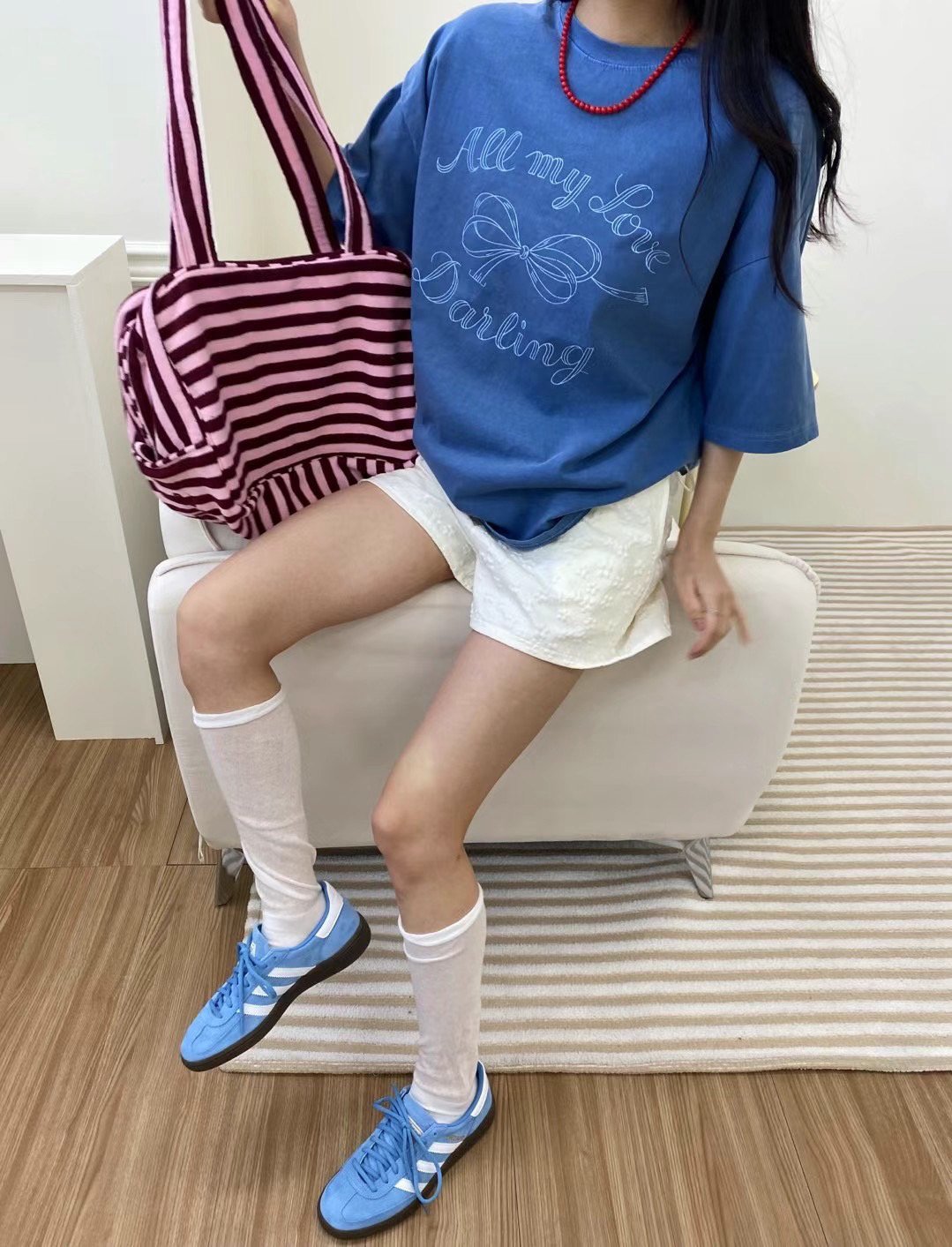 Ribbon Garment Dyed T-shirt