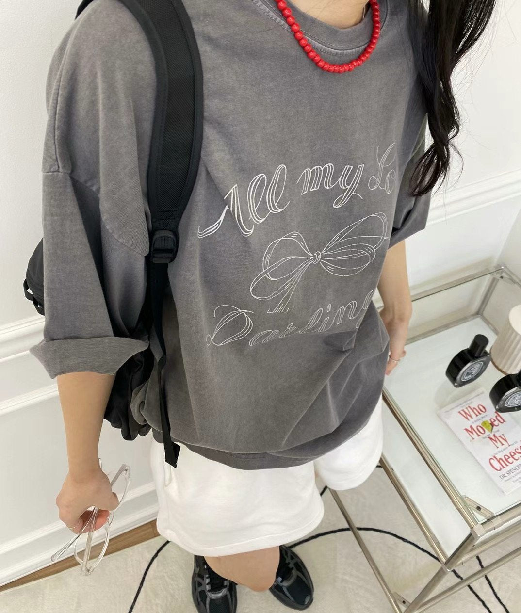 Ribbon Garment Dyed T-shirt