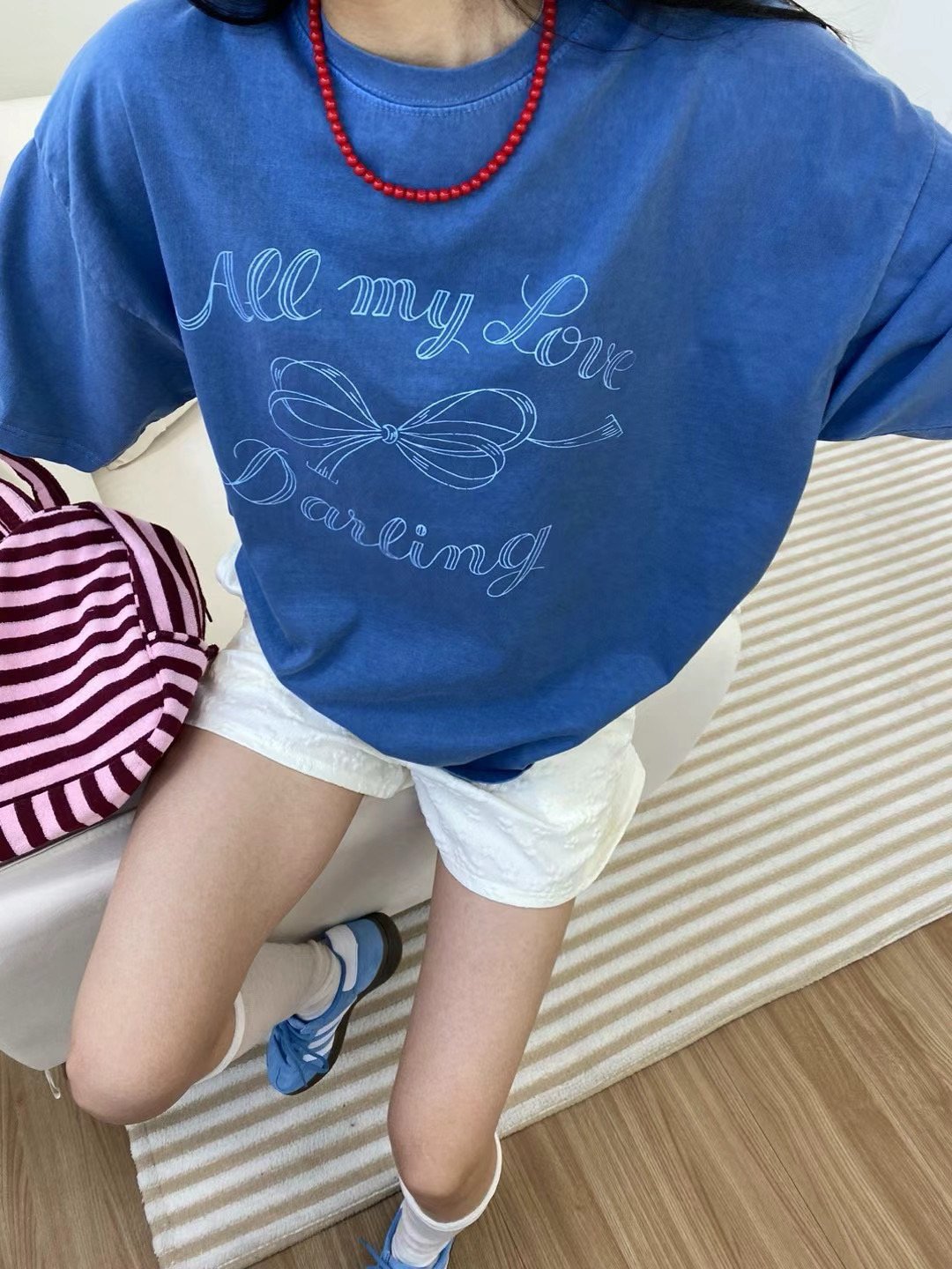Ribbon Garment Dyed T-shirt