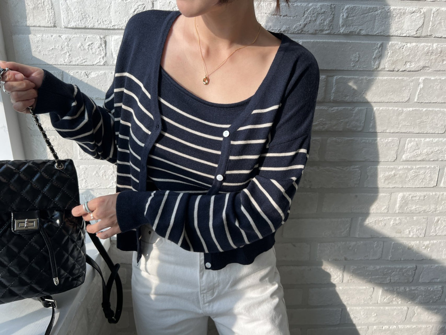 “NEW” Stripe Cardigan Set