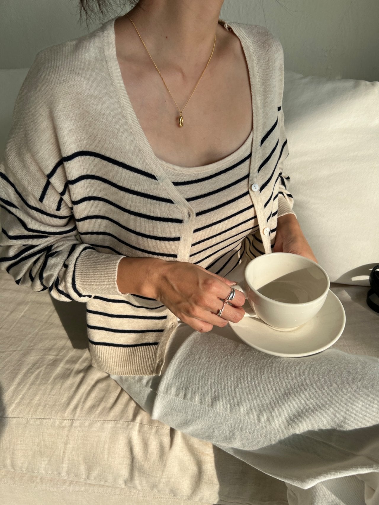 “NEW” Stripe Cardigan Set
